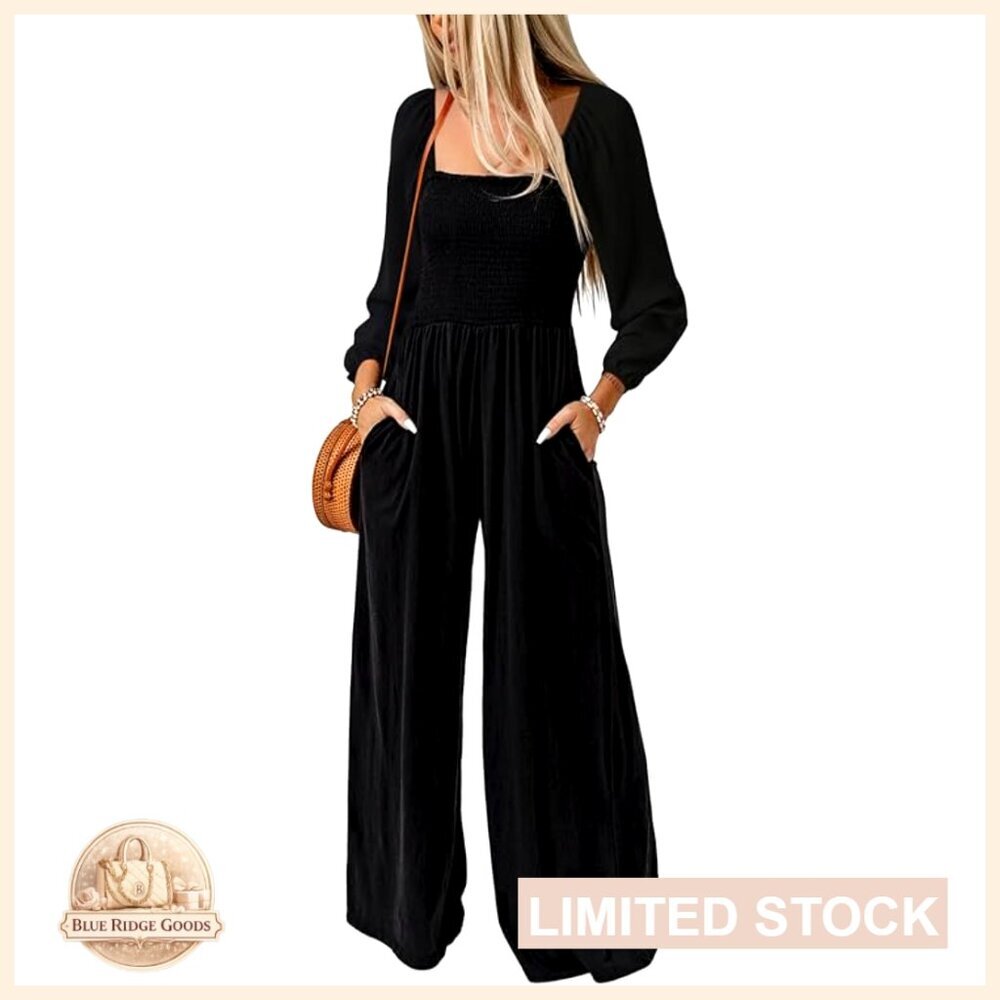 Sleeveless Wide Leg Jumpsuit Overalls Casual Loose Fit Romper With Pockets